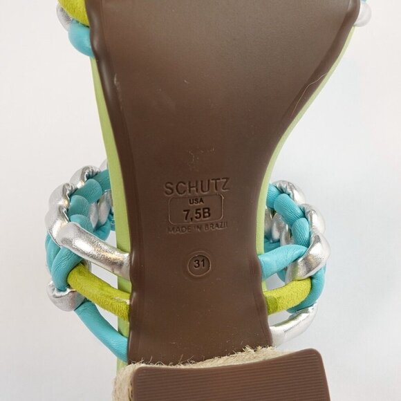 Schutz Colorful Juliet Braided Block Heel Sandals - Size 7.5 - NWOB - Picture 7 of 7